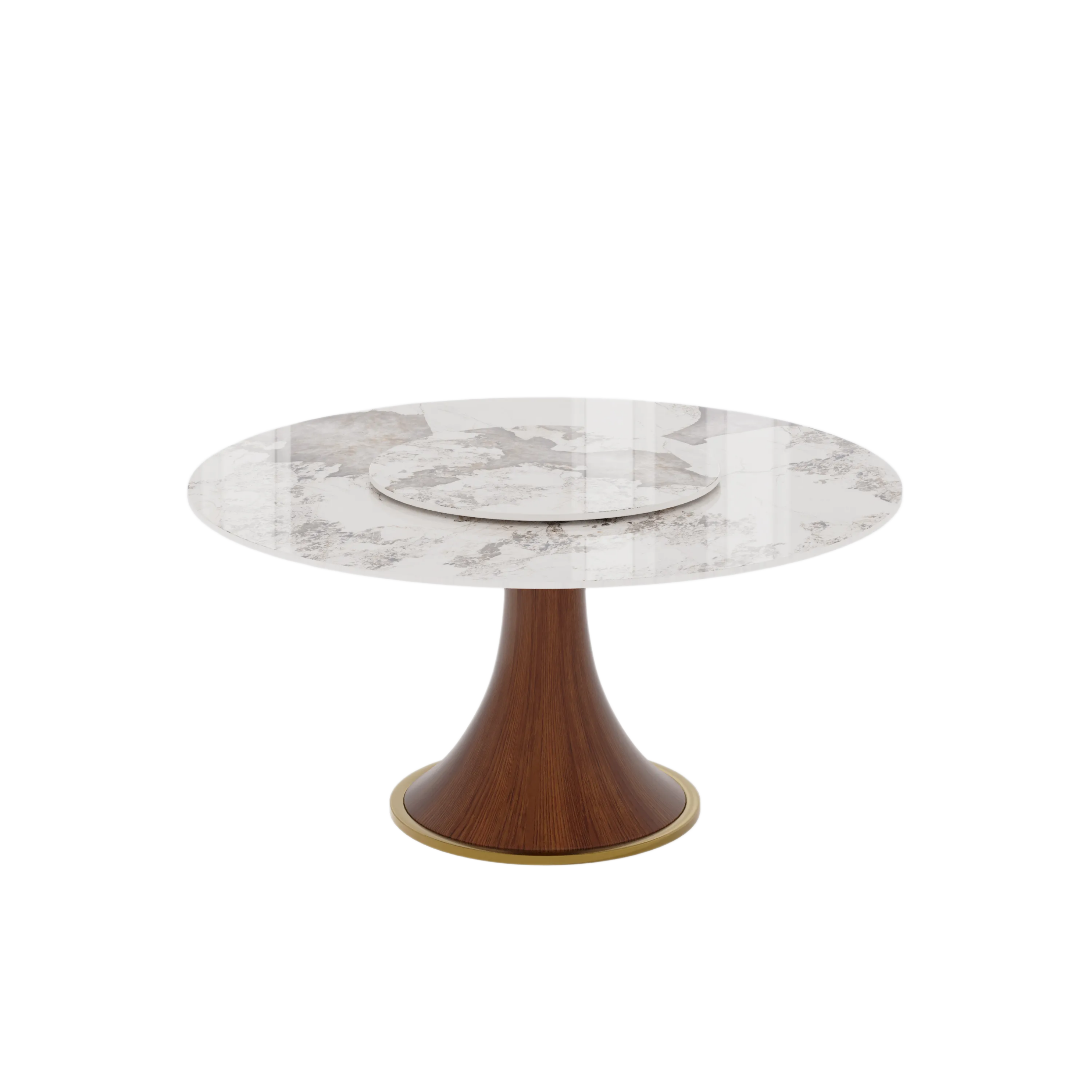 Modern Round Dining Table with Lazy Susan 
