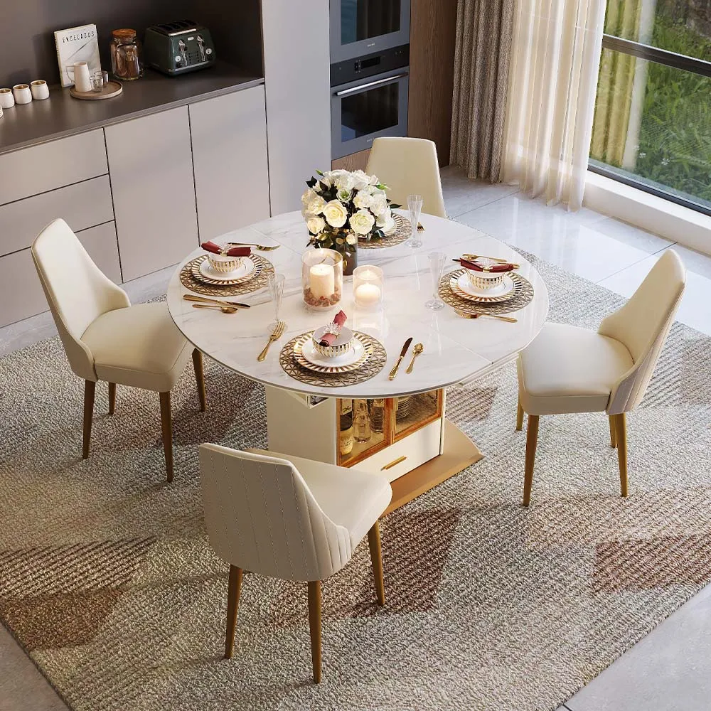 Modern Luxury Extendable Round Dining Table Modern Luxury Extendable Round Dining Table