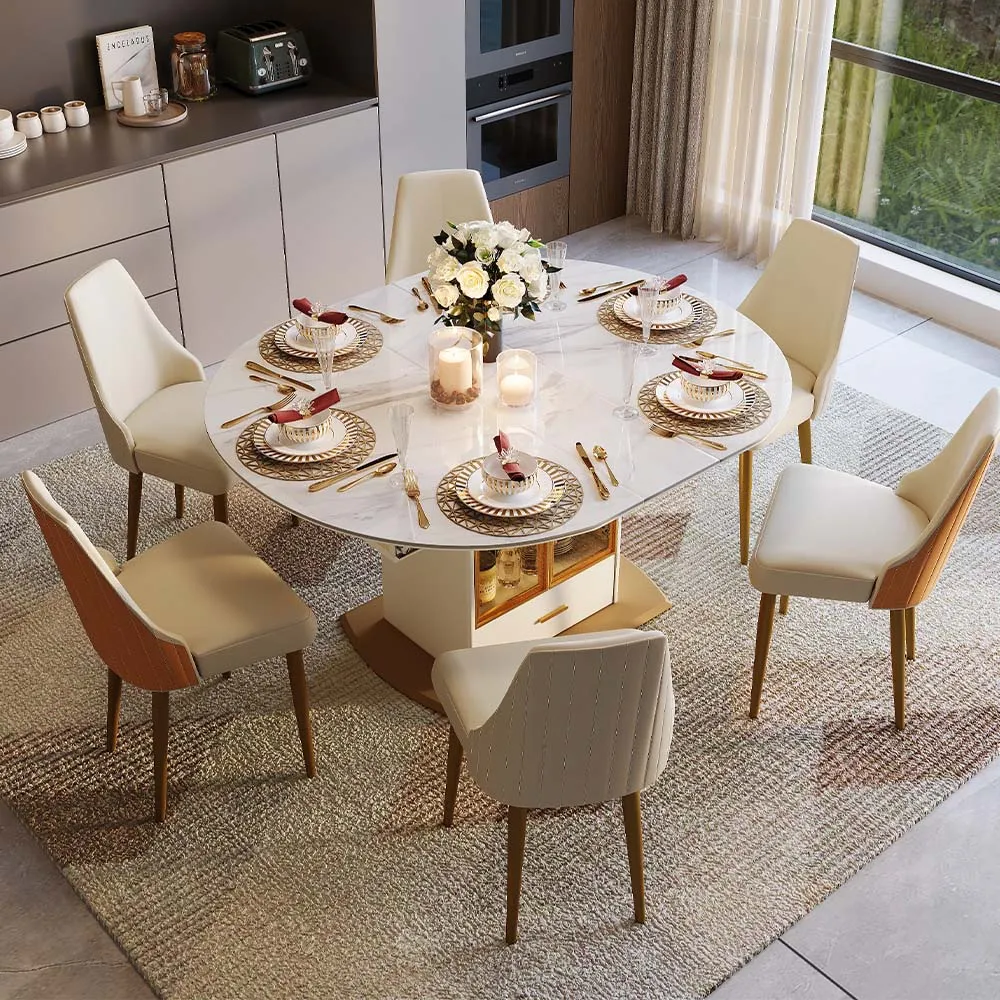 Modern Luxury Extendable Round Dining Table Modern Luxury Extendable Round Dining Table