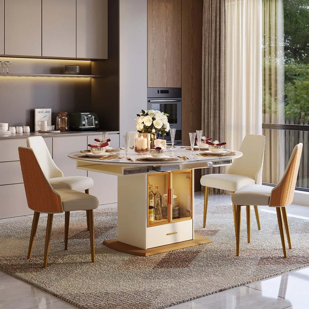 Modern Luxury Extendable Round Dining Table Modern Luxury Extendable Round Dining Table