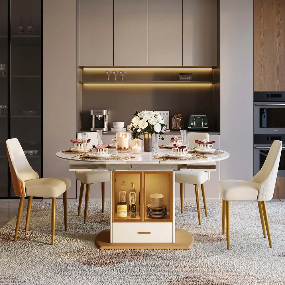 Modern Luxury Extendable Round Dining Table Modern Luxury Extendable Round Dining Table
