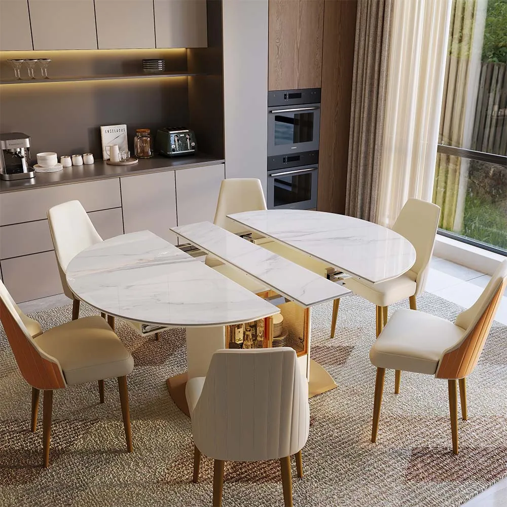 Modern Luxury Extendable Round Dining Table Modern Luxury Extendable Round Dining Table