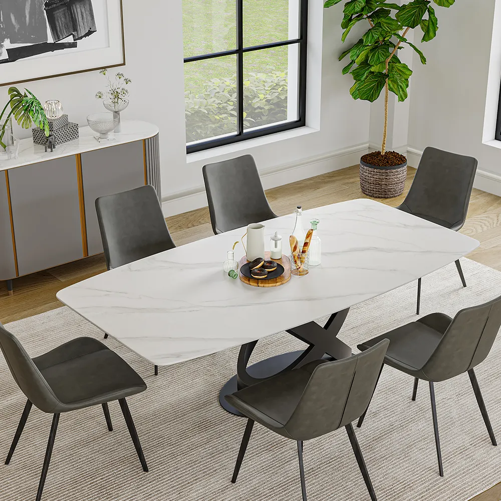 Rectangular Matte Sintered Stone Dining Table