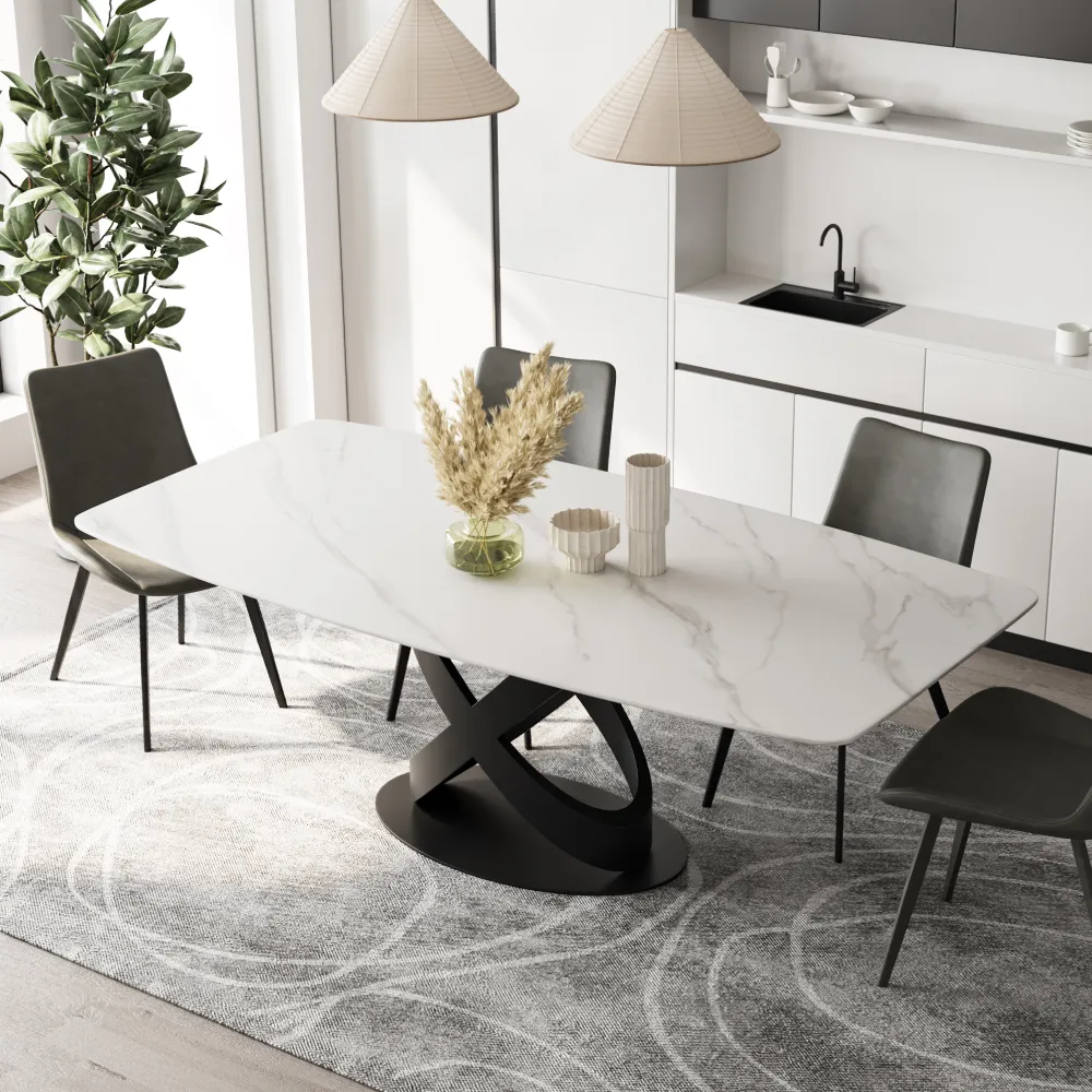 Rectangular Matte Sintered Stone Dining Table Rectangular Matte Sintered Stone Dining Table