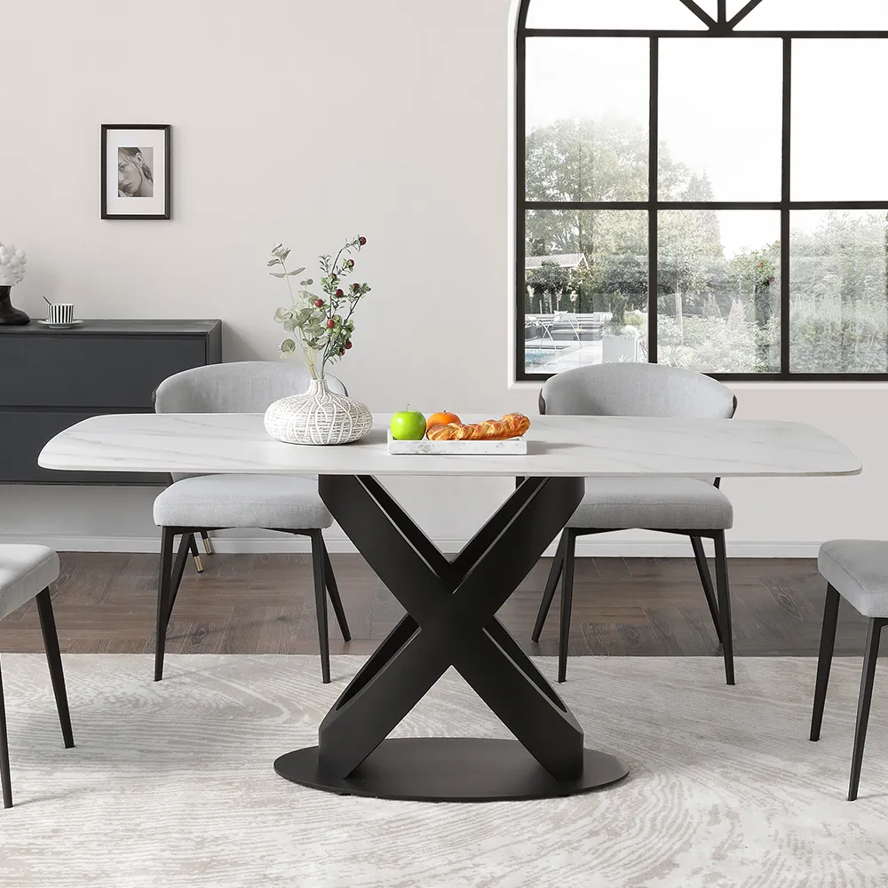 Rectangular Matte Sintered Stone Dining Table Rectangular Matte Sintered Stone Dining Table