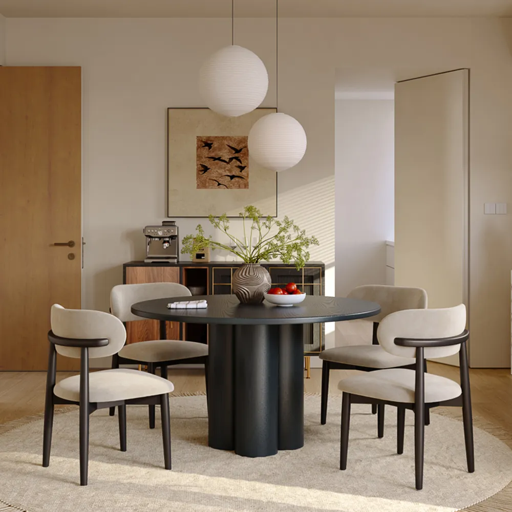 Mid-Century Modern Round Wood Dining Table Mid-Century Modern Round Wood Dining Table