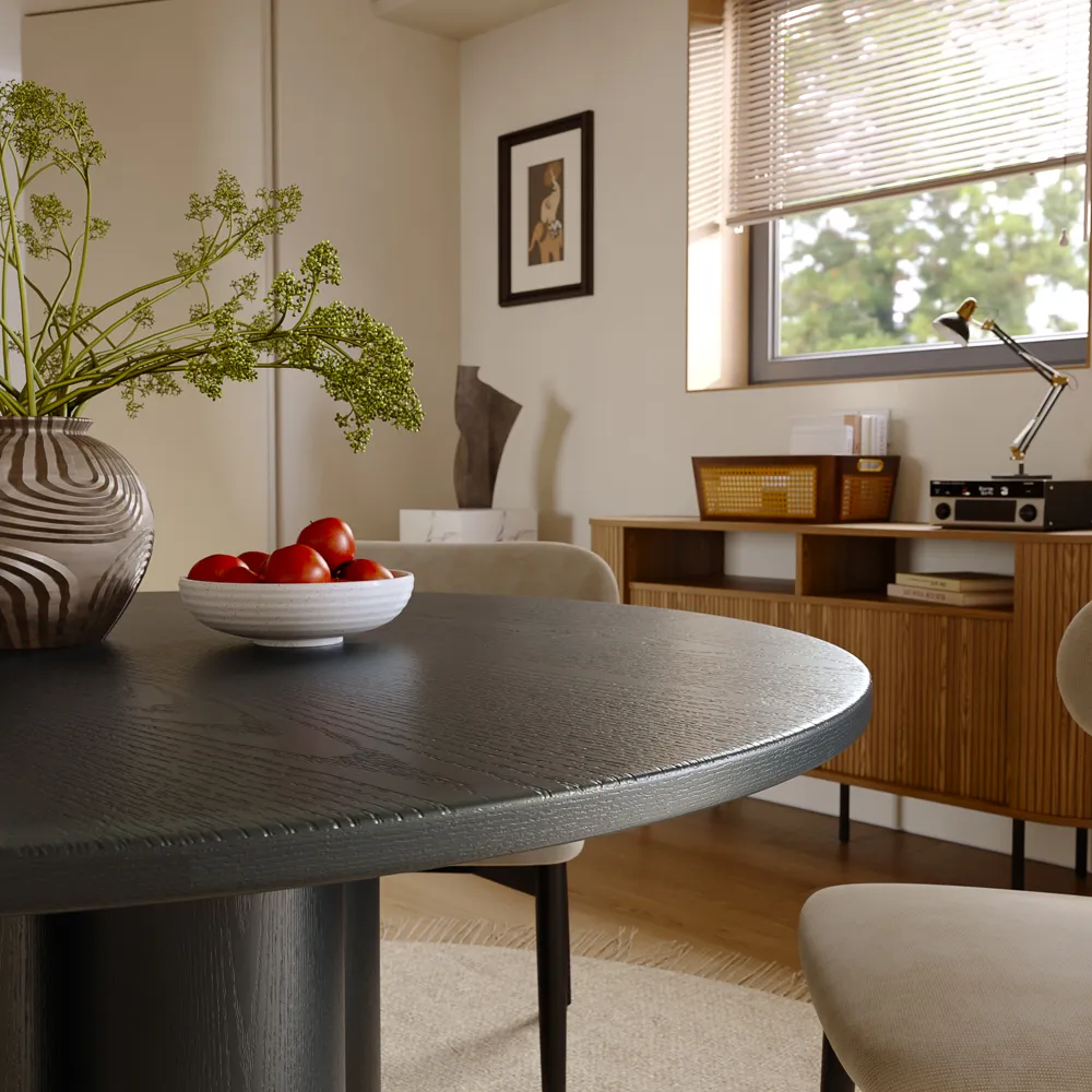 Mid-Century Modern Round Wood Dining Table Mid-Century Modern Round Wood Dining Table