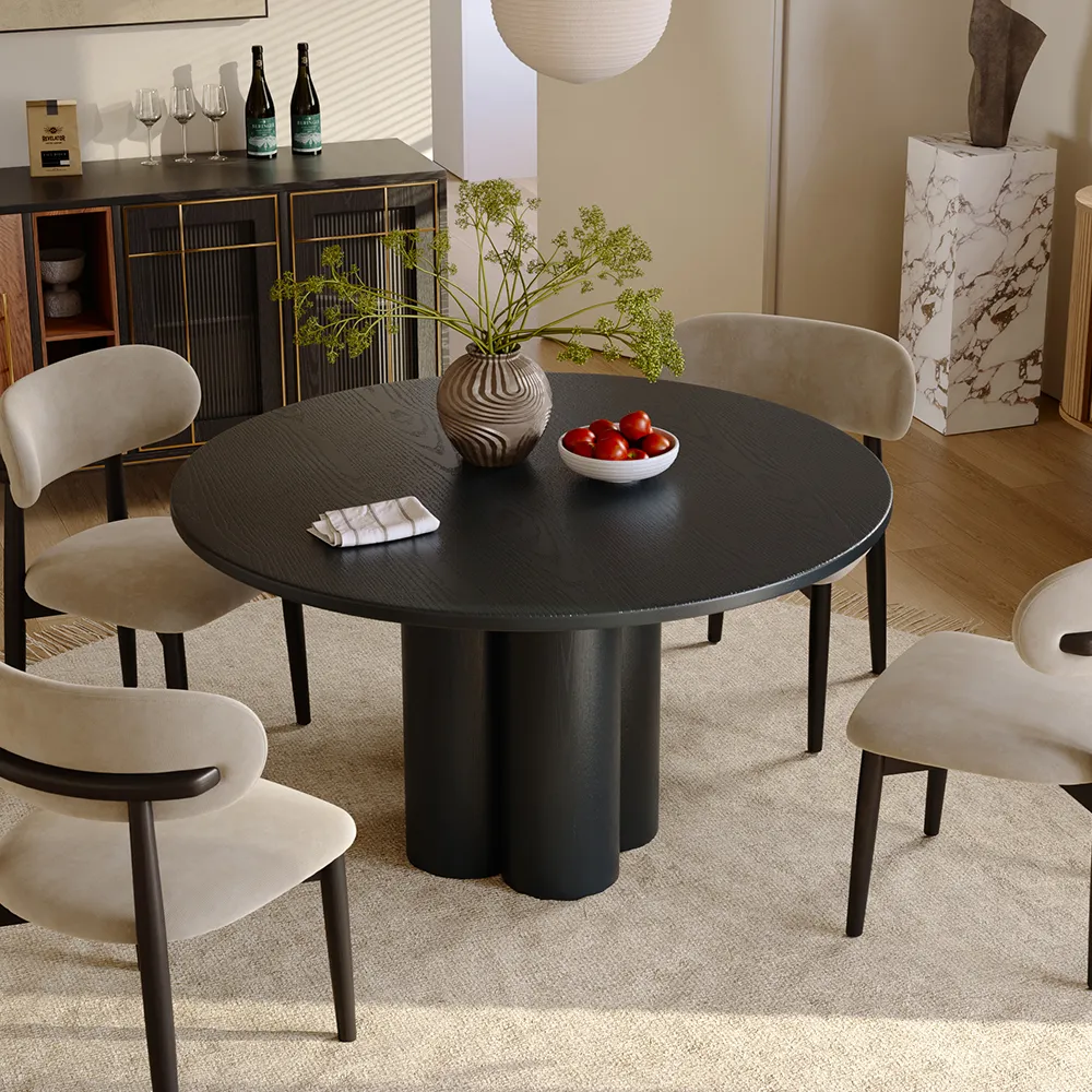 Mid-Century Modern Round Wood Dining Table Mid-Century Modern Round Wood Dining Table