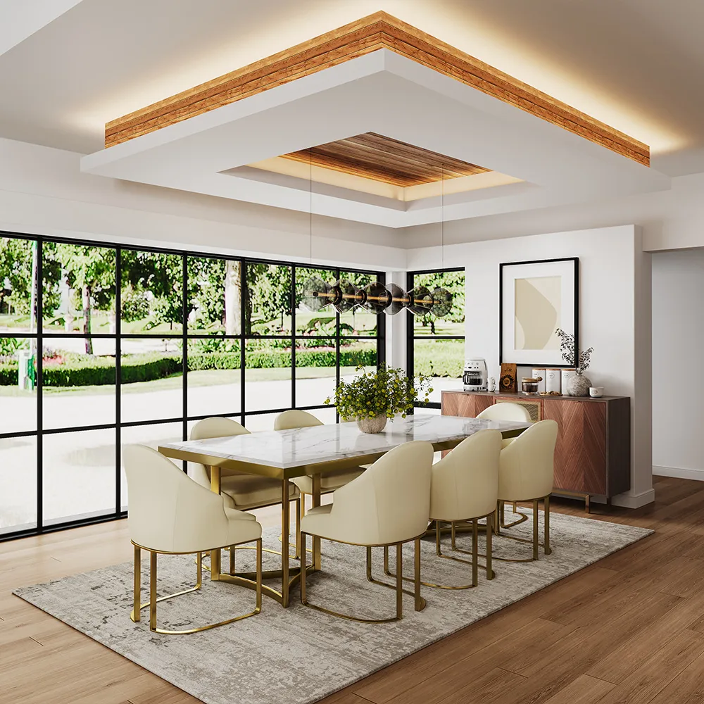 Bura Modern Faux Marble Dining Table