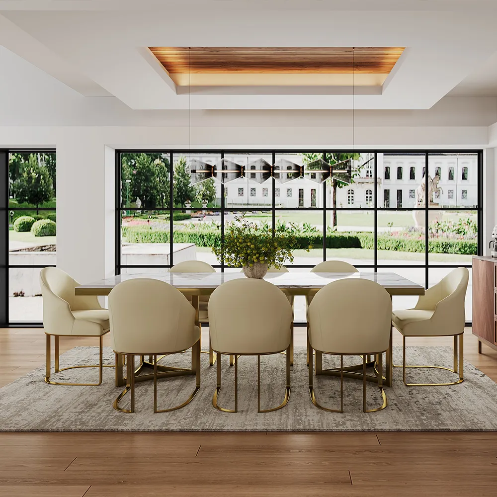 Bura Modern Faux Marble Dining Table