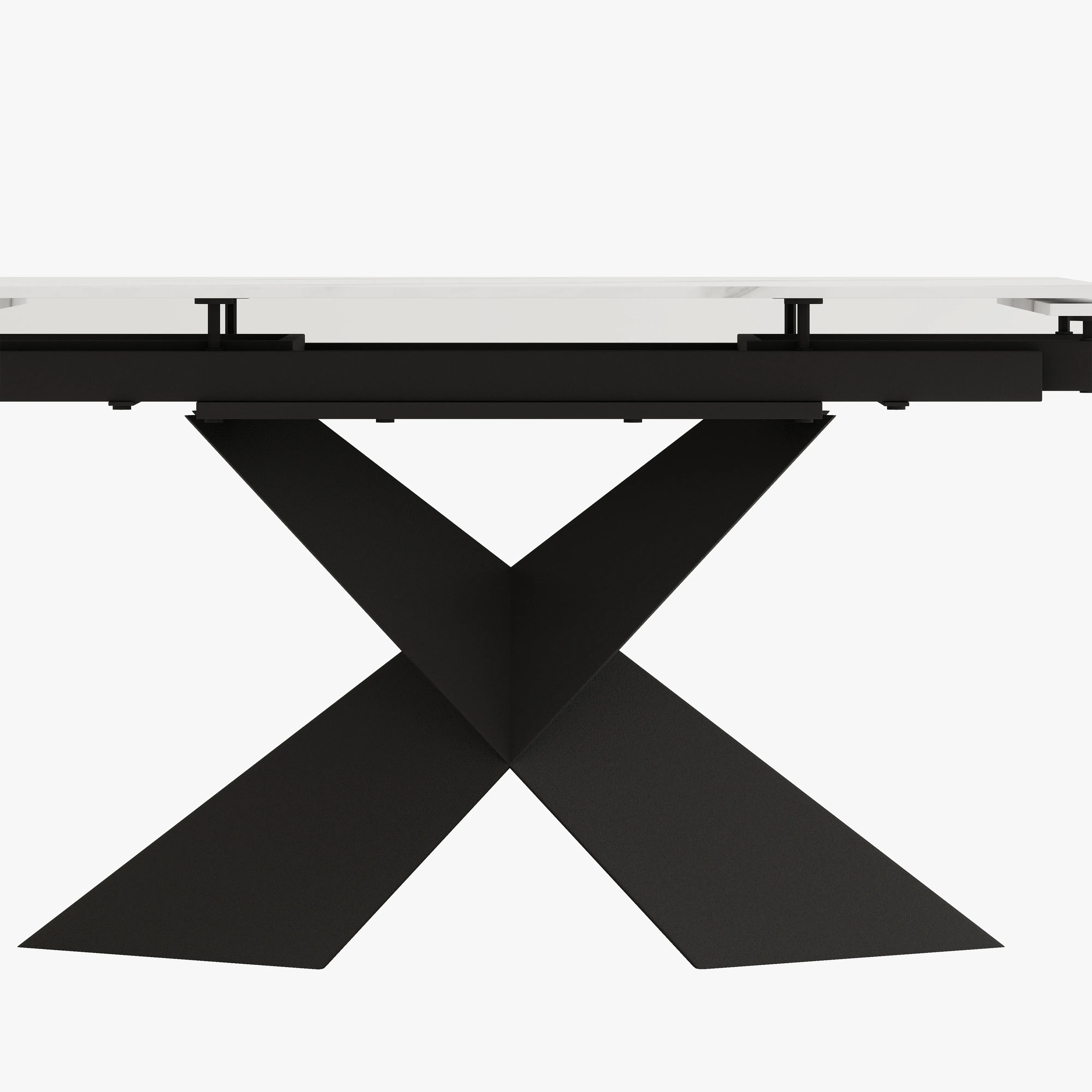 Rectangular Glossy Sintered Stone Extendable Dining Table
