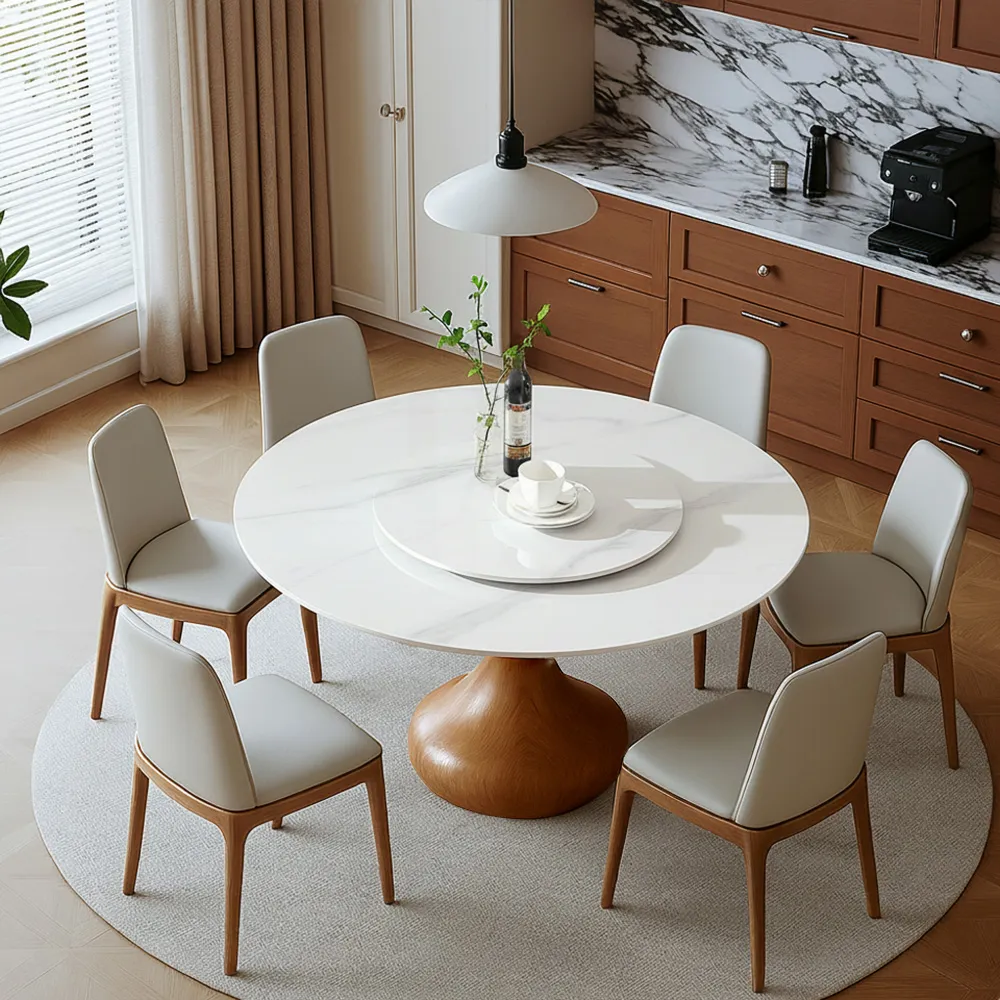 Mid-Century Modern Round Dining Table