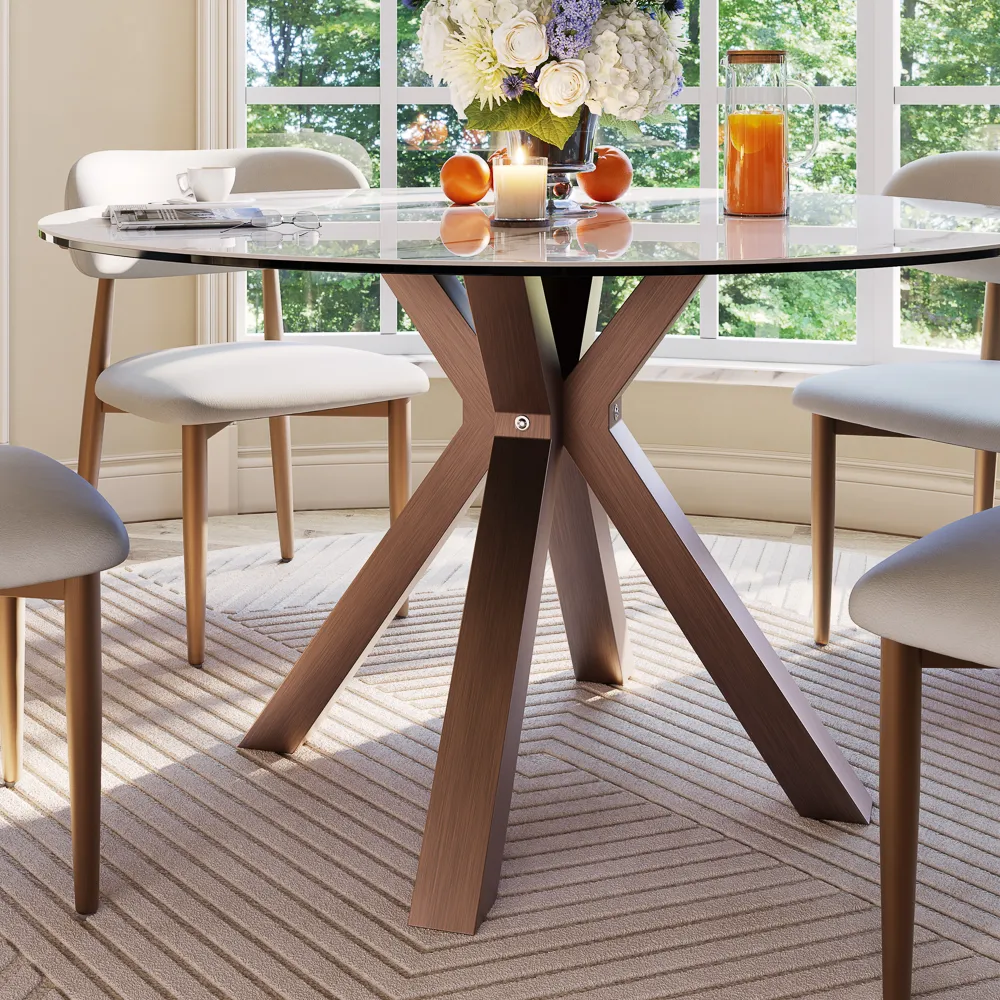 Round Glossy Sintered Stone Dining Table Round Glossy Sintered Stone Dining Table