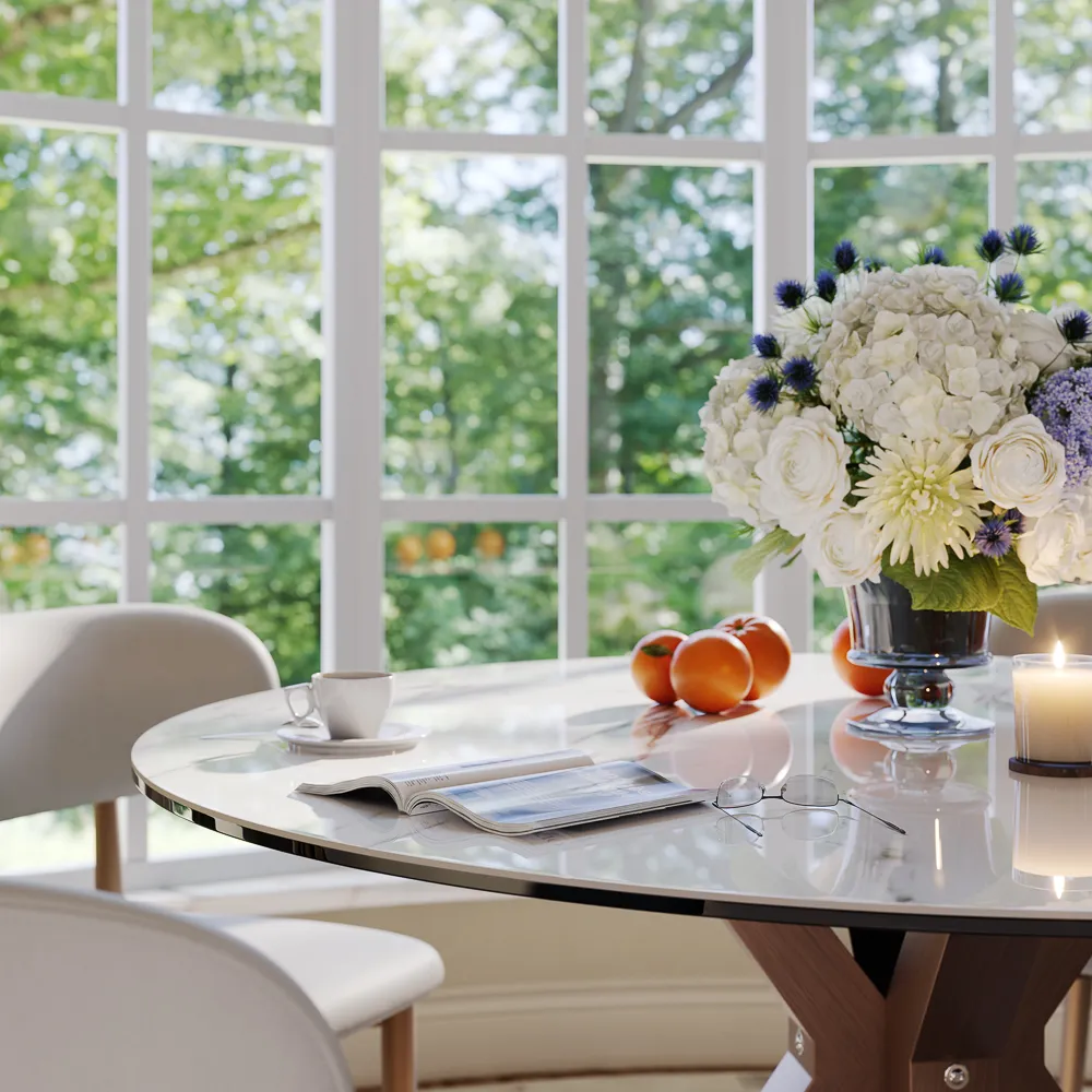 Round Glossy Sintered Stone Dining Table Round Glossy Sintered Stone Dining Table
