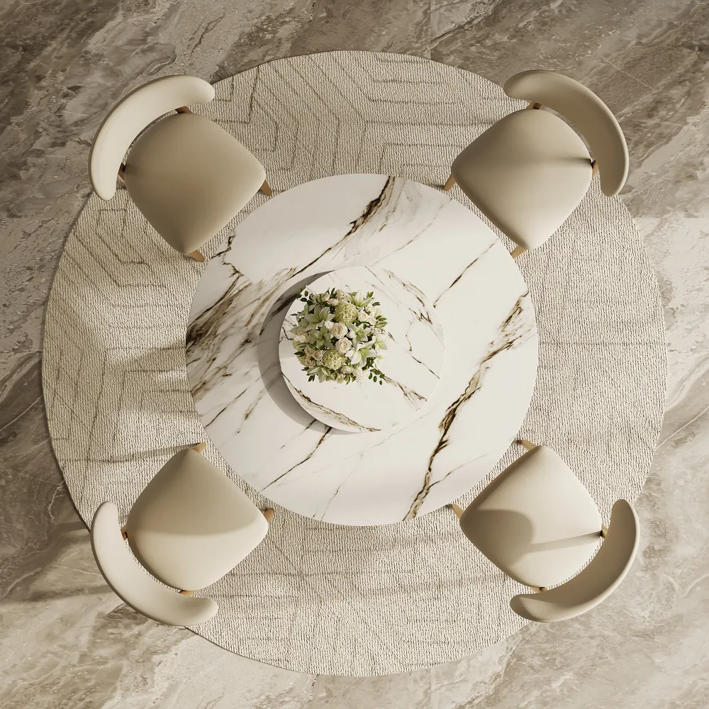 Round Glossy Sintered Stone Dining Table Round Glossy Sintered Stone Dining Table
