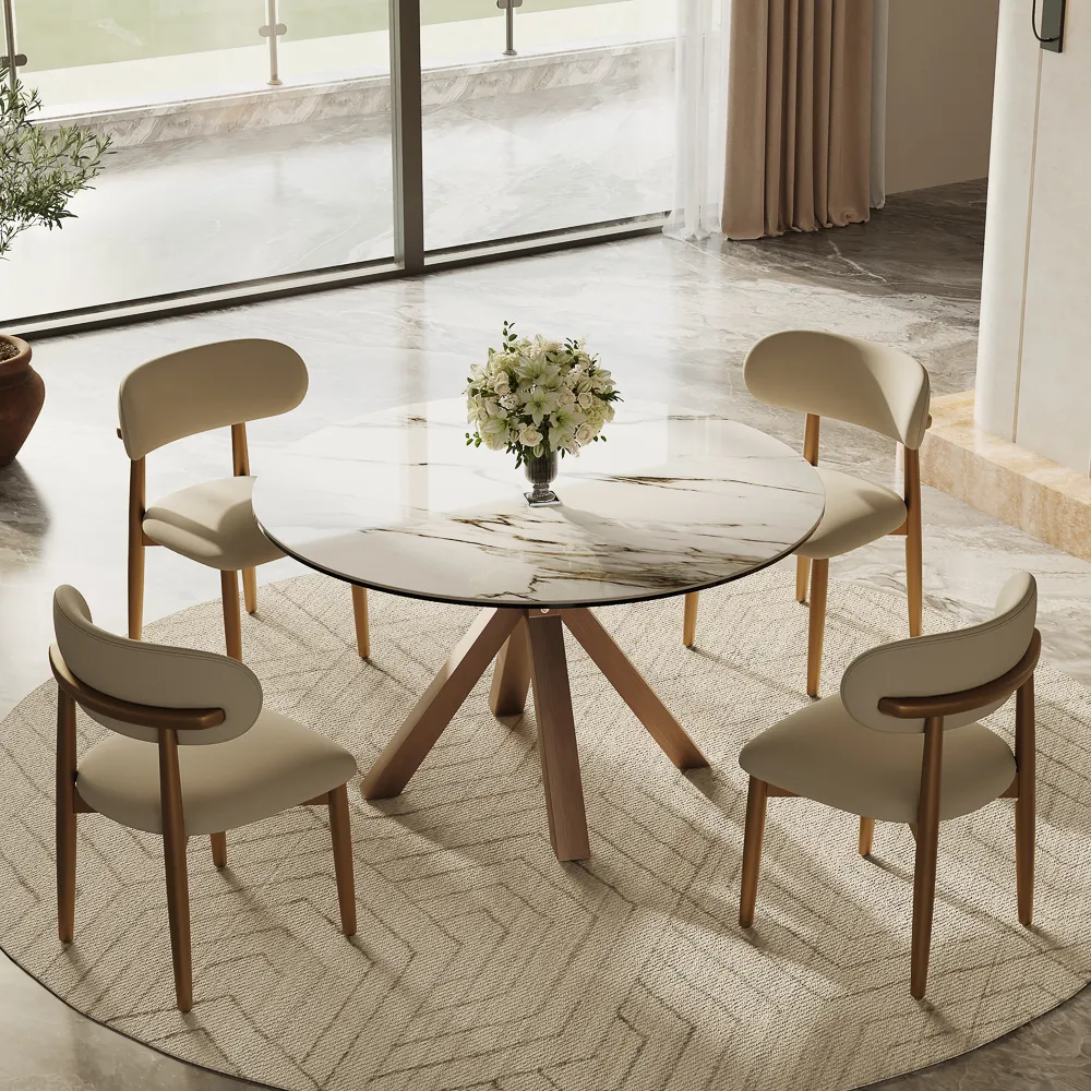 Round Glossy Sintered Stone Dining Table Round Glossy Sintered Stone Dining Table