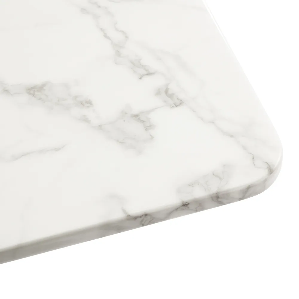 Modern White Faux Marble Dining Table Modern White Faux Marble Dining Table