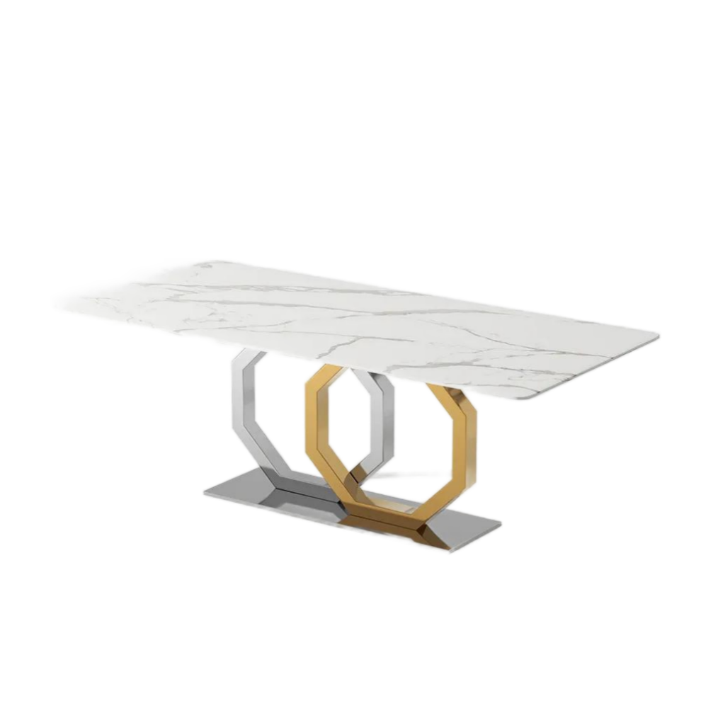 Modern White Faux Marble Dining Table Modern White Faux Marble Dining Table