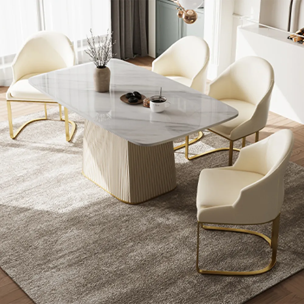 Rectangular Glossy Sintered Stone Dining Table Rectangular Glossy Sintered Stone Dining Table