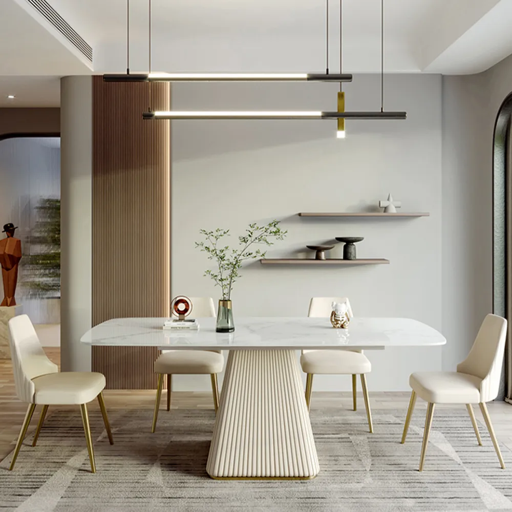 Rectangular Glossy Sintered Stone Dining Table Rectangular Glossy Sintered Stone Dining Table