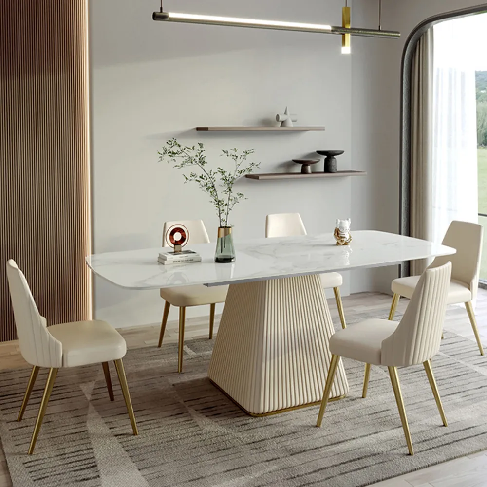 Rectangular Glossy Sintered Stone Dining Table Rectangular Glossy Sintered Stone Dining Table