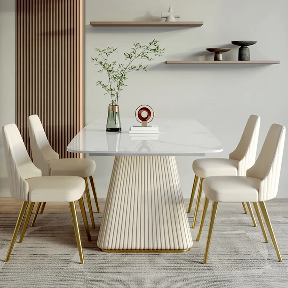 Rectangular Glossy Sintered Stone Dining Table Rectangular Glossy Sintered Stone Dining Table
