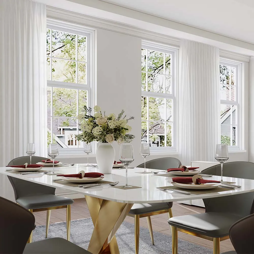 Rectangular Glossy Sintered Stone Dining Table Rectangular Glossy Sintered Stone Dining Table