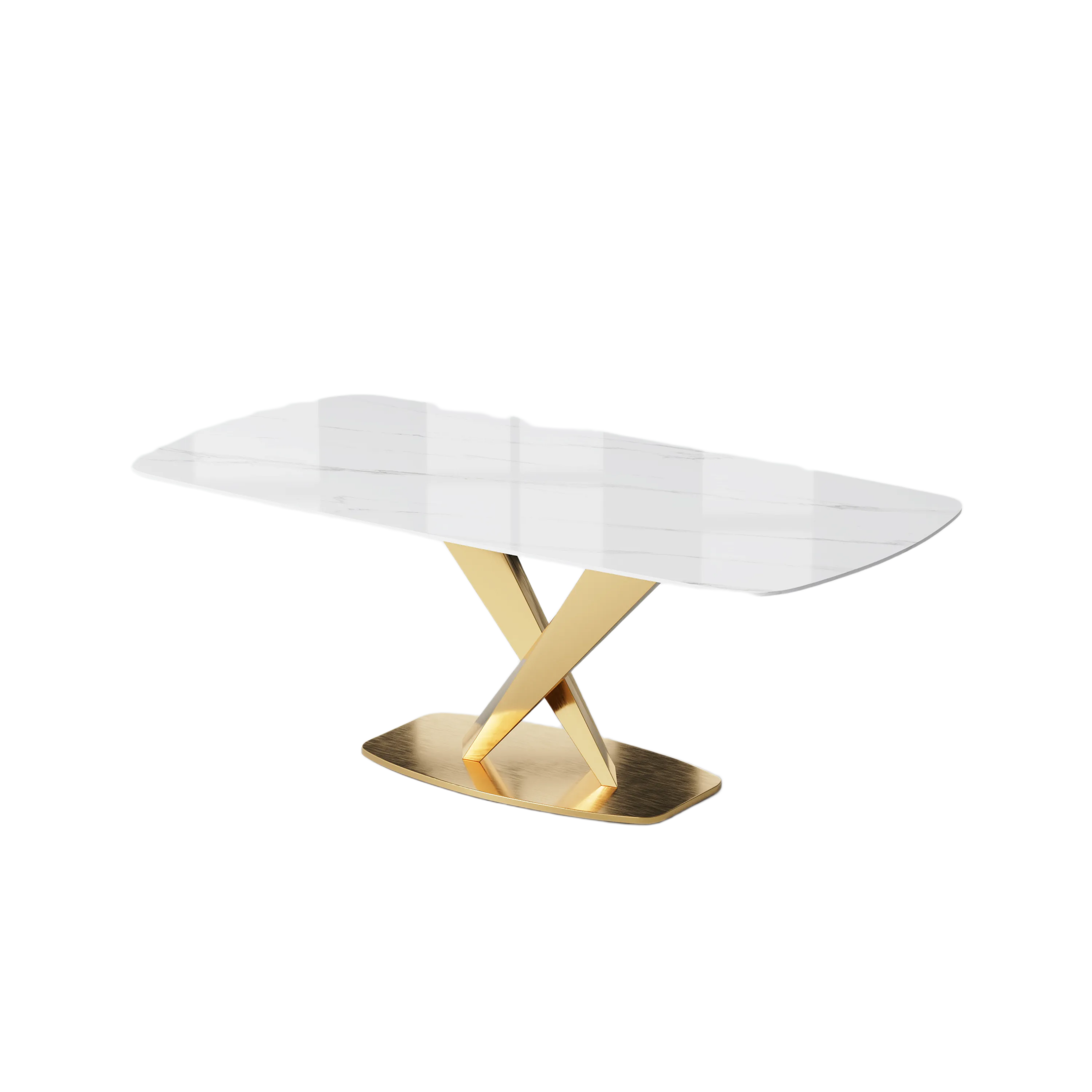 Rectangular Glossy Sintered Stone Dining Table Rectangular Glossy Sintered Stone Dining Table