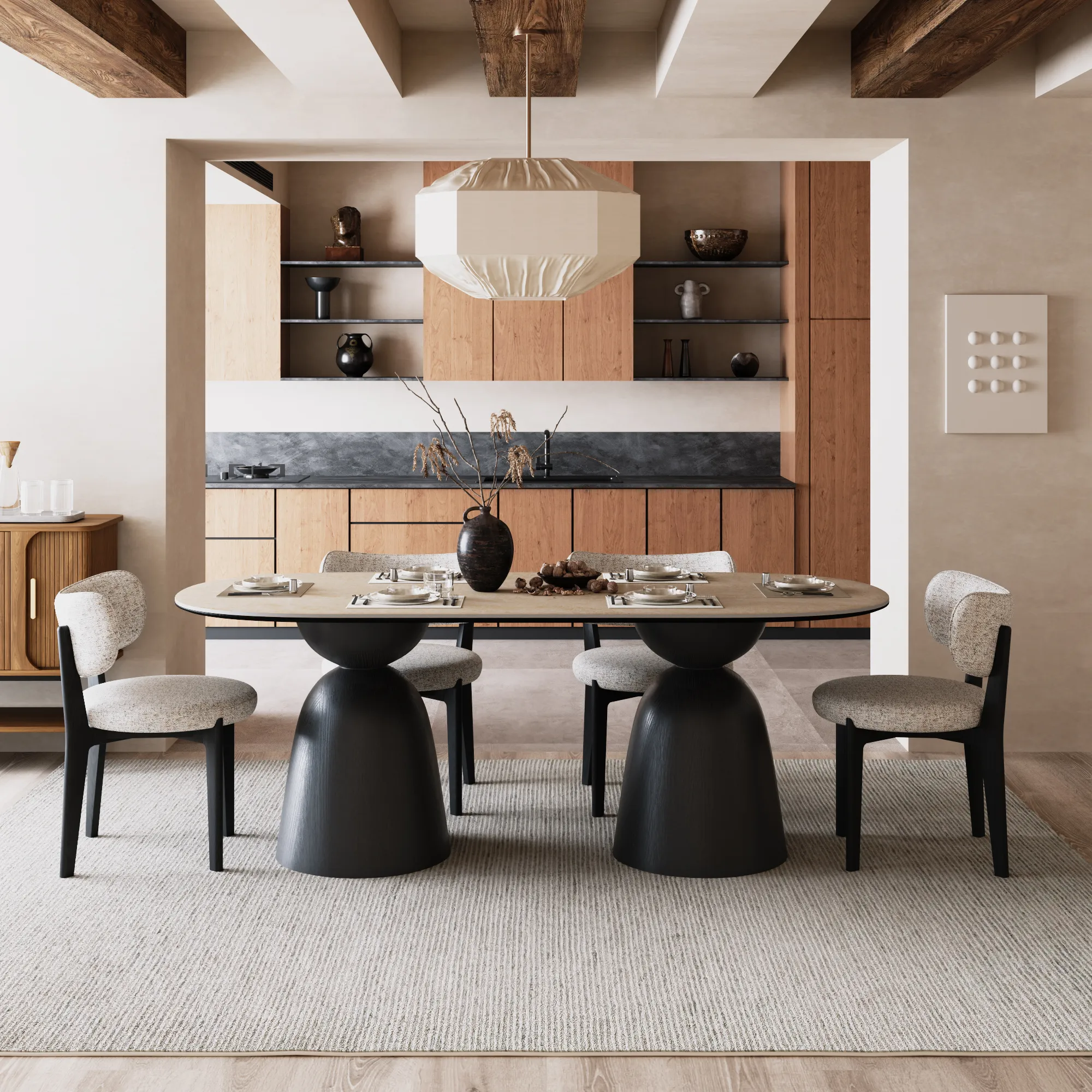 Mid-Century Modern Oval Dining Table