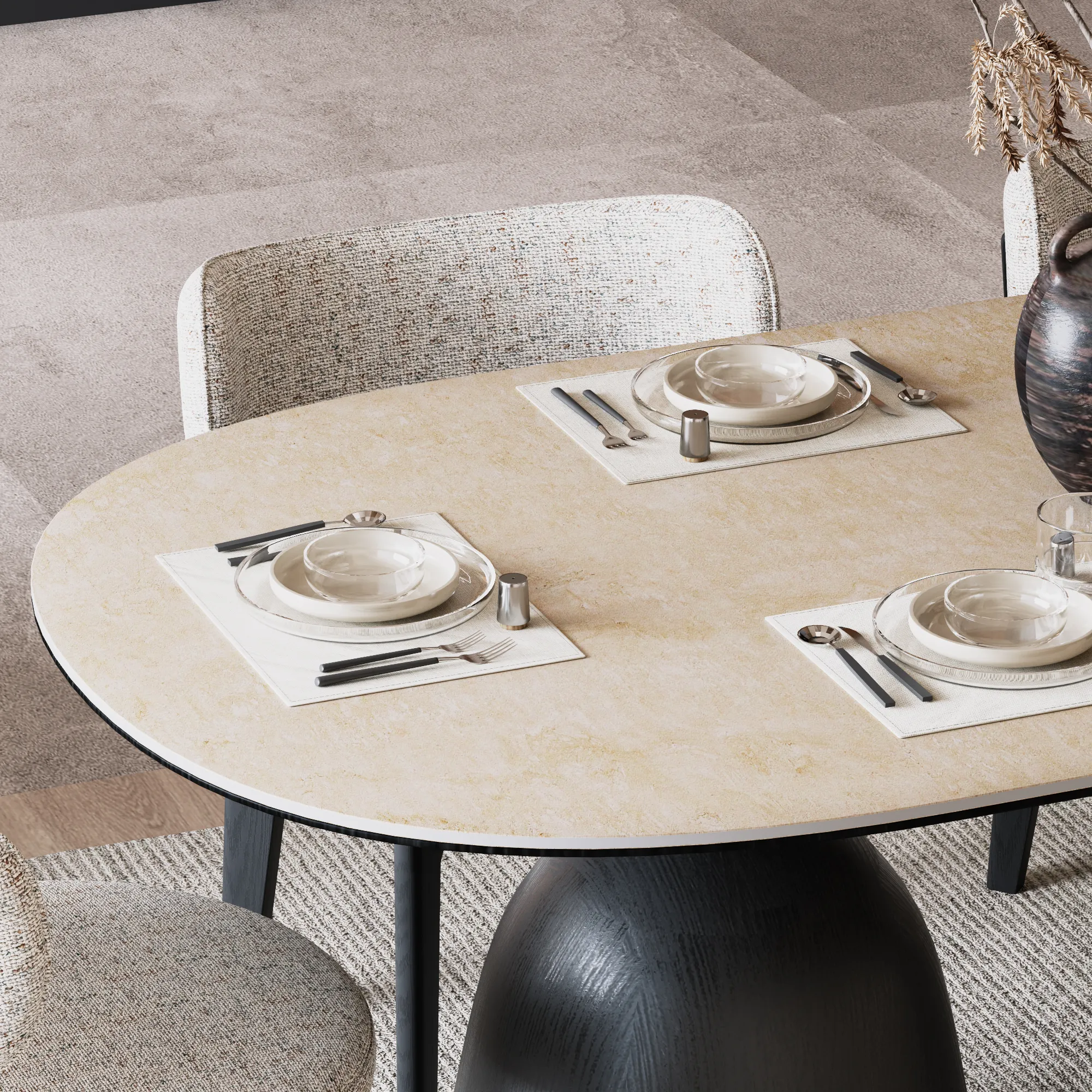 Mid-Century Modern Oval Dining Table