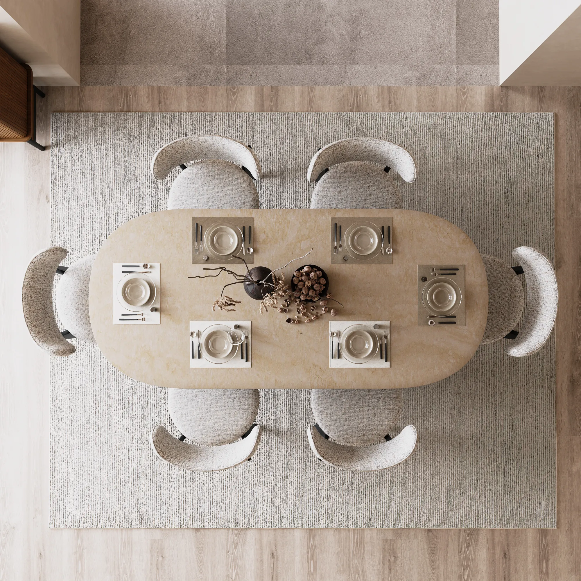 Mid-Century Modern Oval Dining Table