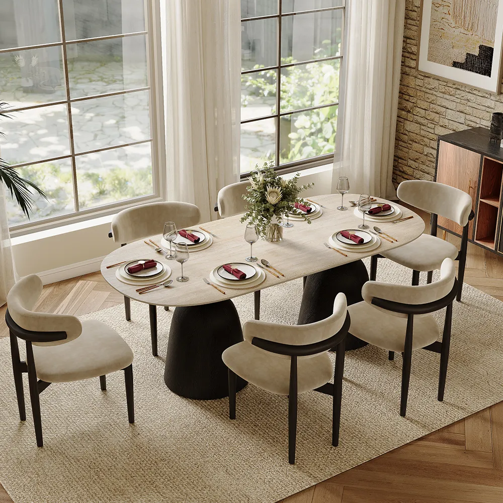 Mid-Century Modern Oval Dining Table