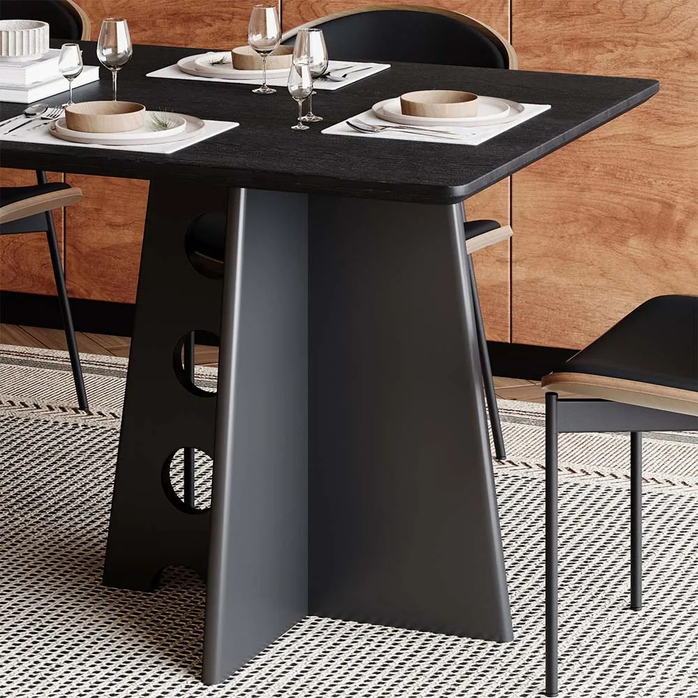Mid-Century Modern Black Wood Dining Table Mid-Century Modern Black Wood Dining Table