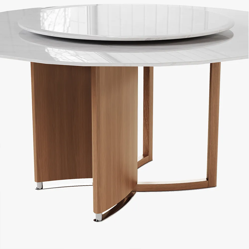 Modern Faux Marble Round Dining Table
