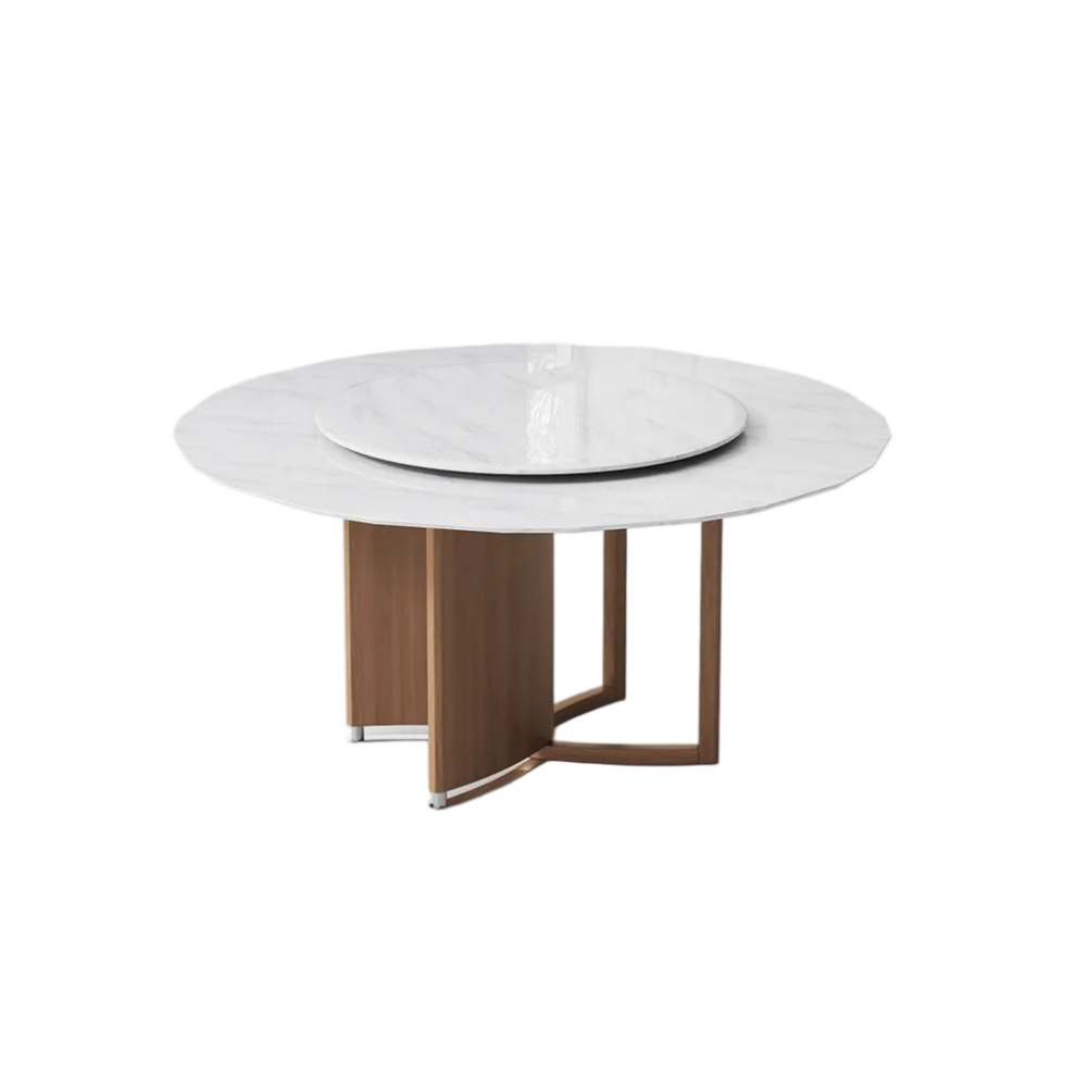 Modern Faux Marble Round Dining Table