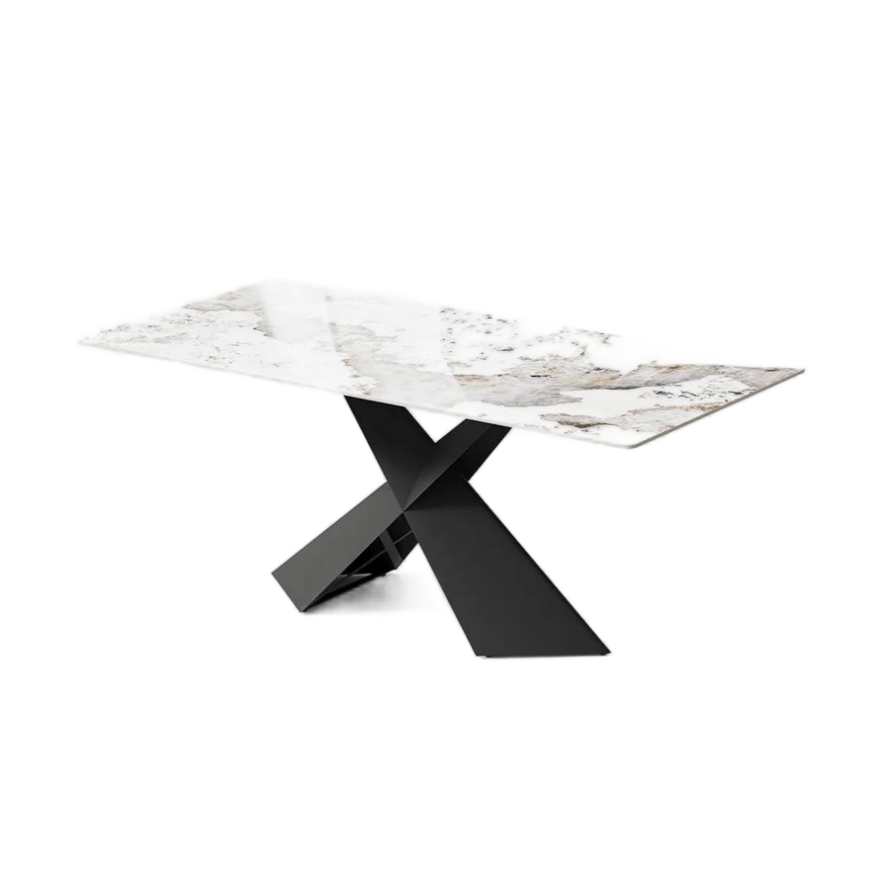 Rectangular Glossy Sintered Stone Dining Table