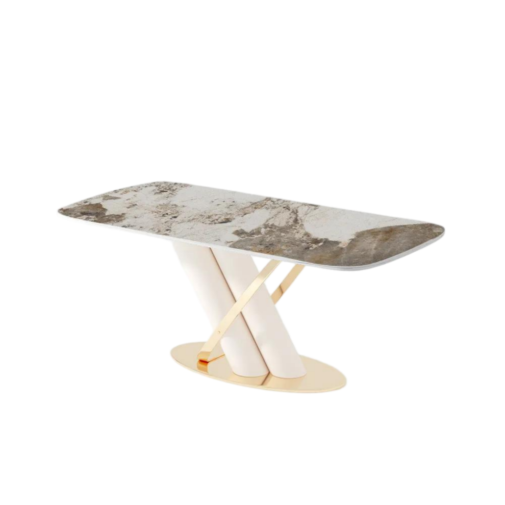 Modern Gold Pedestal Kitchen Table