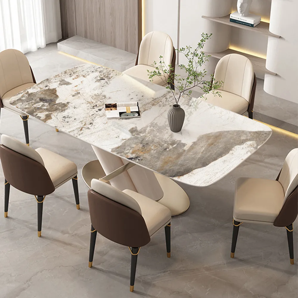 Modern Gold Pedestal Kitchen Table