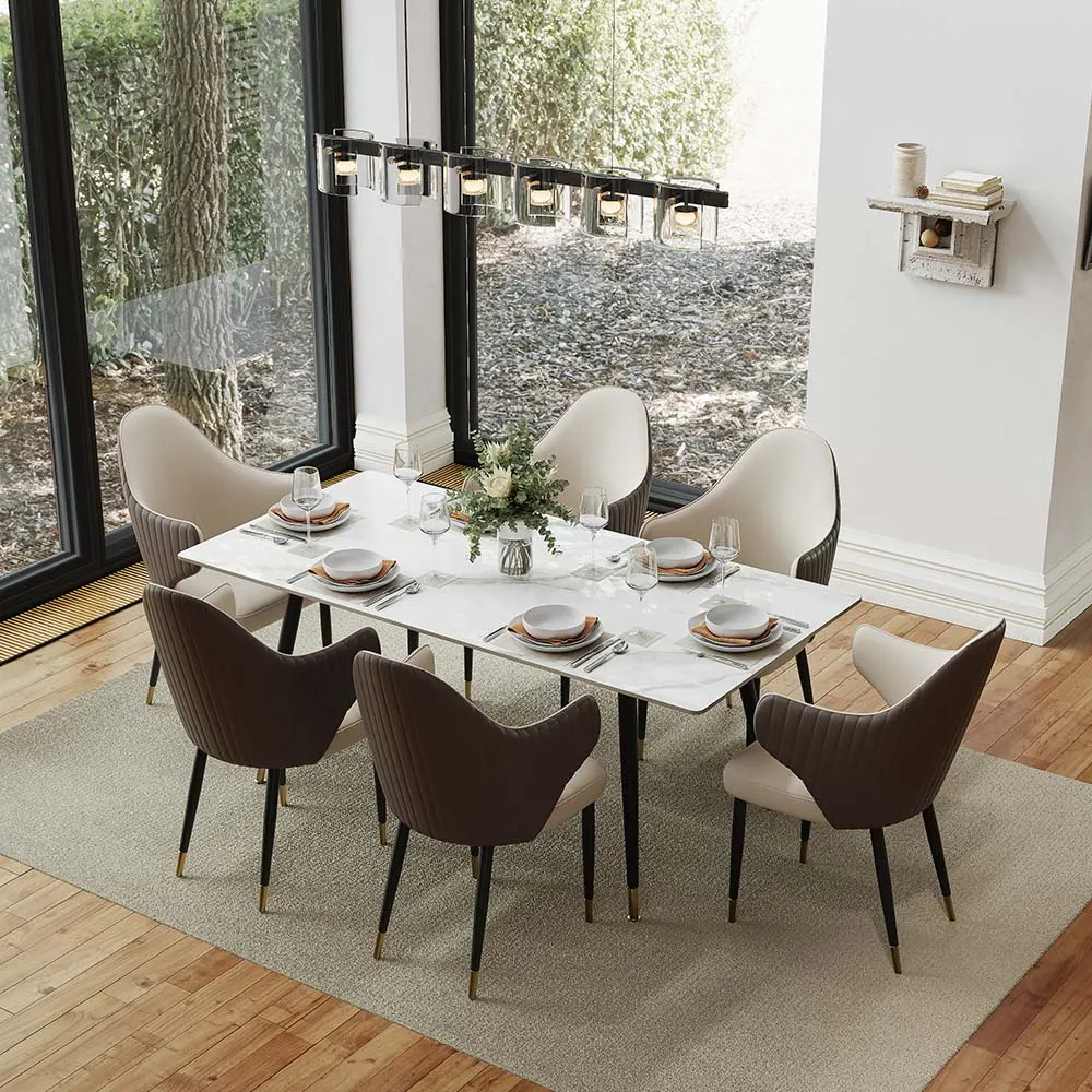 Rectangular Glossy Sintered Stone Dining Table