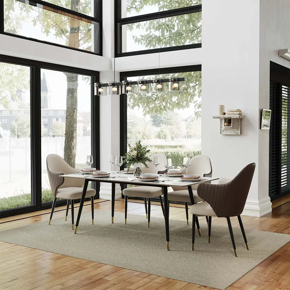 Rectangular Glossy Sintered Stone Dining Table