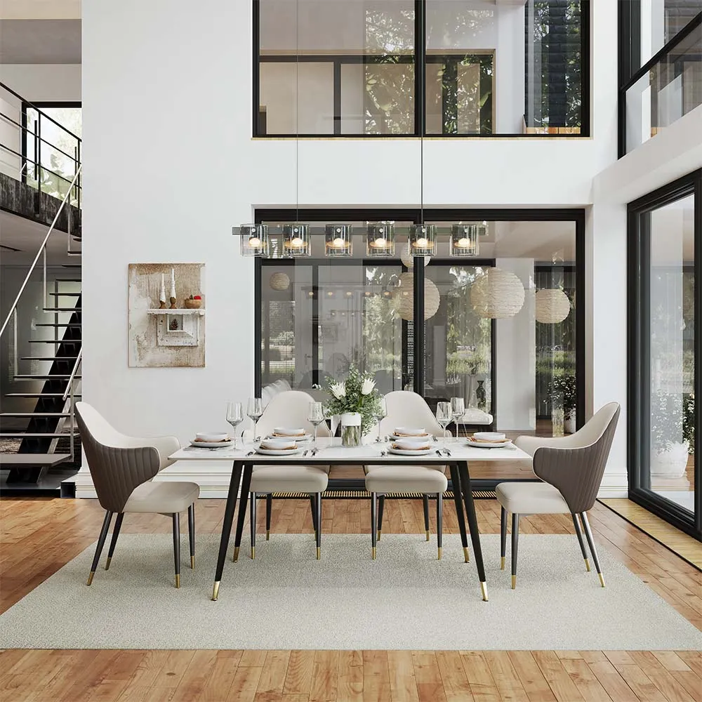 Rectangular Glossy Sintered Stone Dining Table