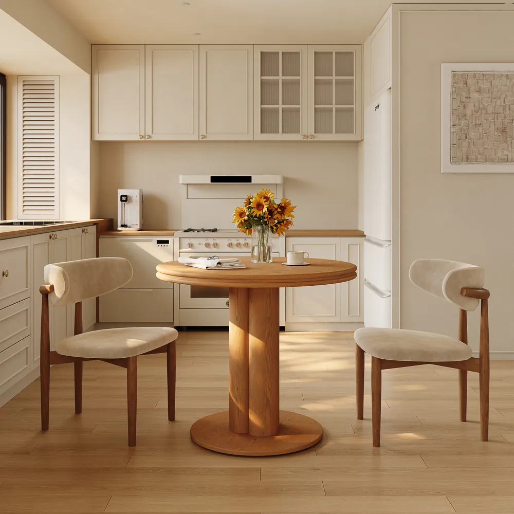 Round Wooden Small Dining Table with Pedestal Base Round Wooden Small Dining Table with Pedestal Base