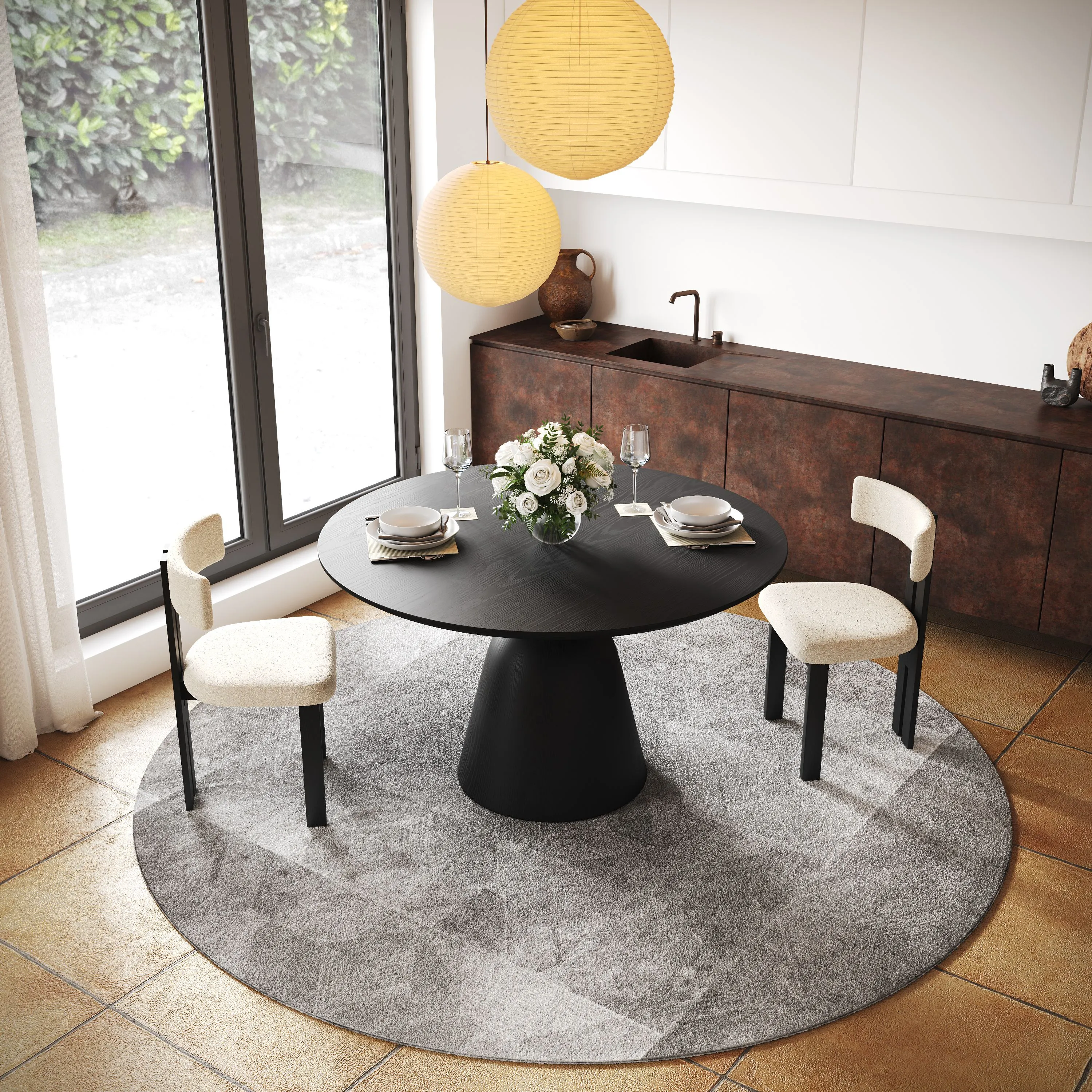 Mid-Century Modern Round Wood Dining Table Mid-Century Modern Round Wood Dining Table