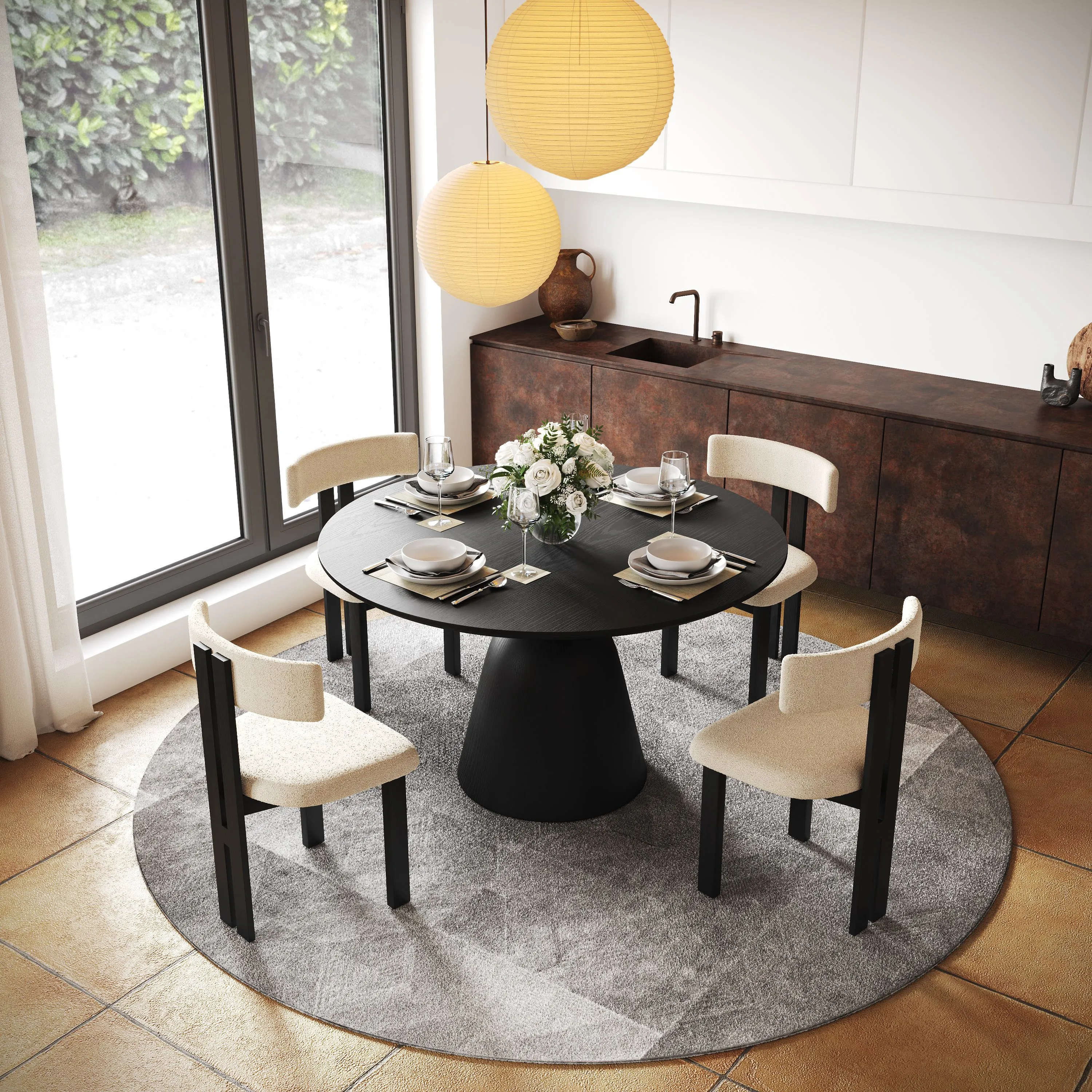 Mid-Century Modern Round Wood Dining Table Mid-Century Modern Round Wood Dining Table