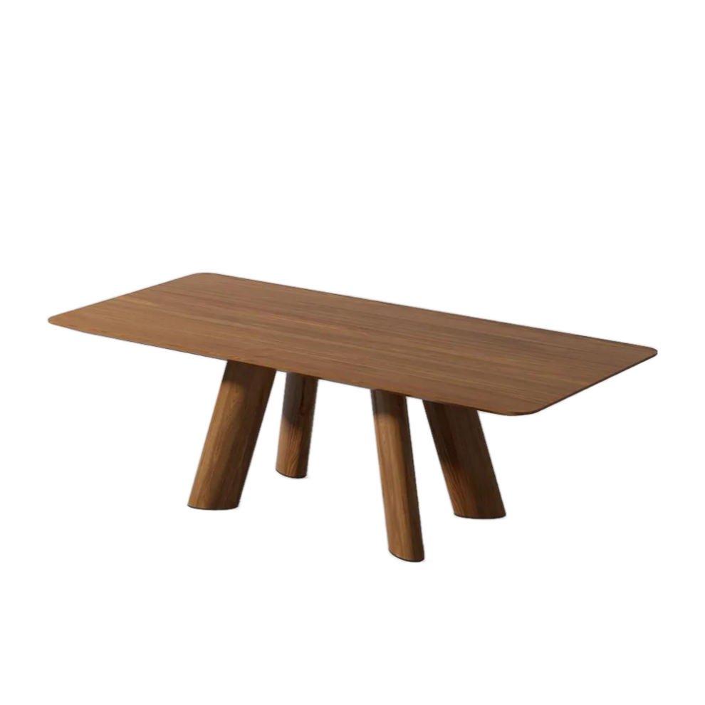Mid Century Modern Walnut Wood Dining Table