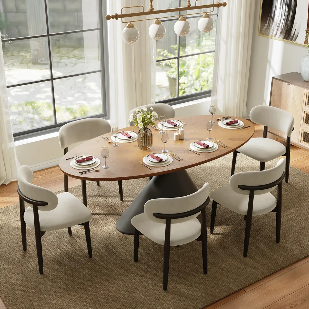 Modern Oval Wood Dining Table