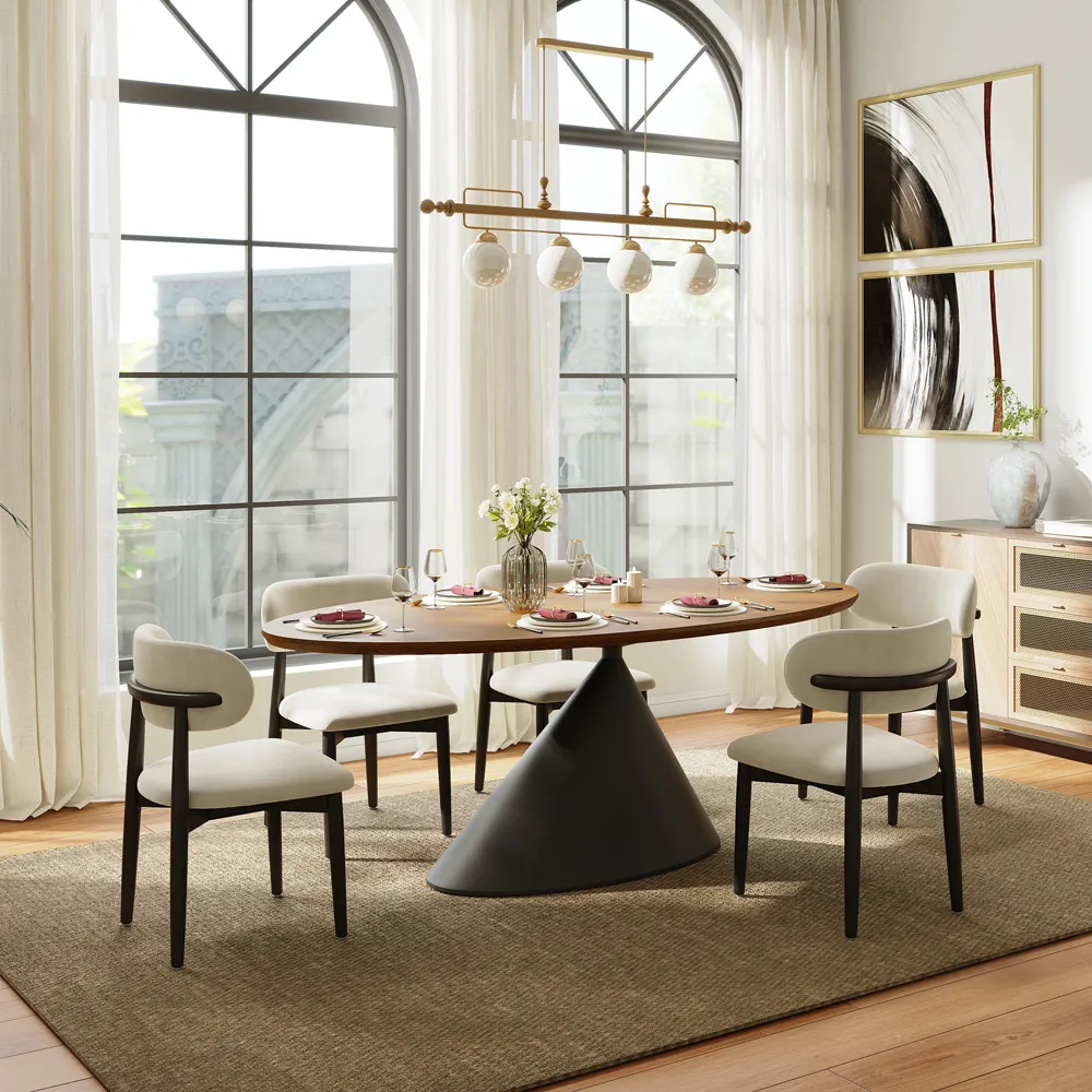 Modern Oval Wood Dining Table