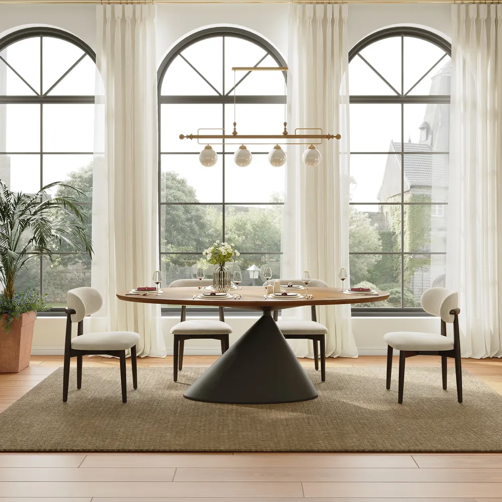 Modern Oval Wood Dining Table