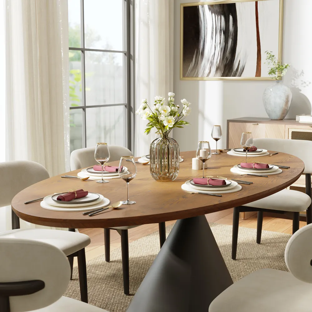 Modern Oval Wood Dining Table