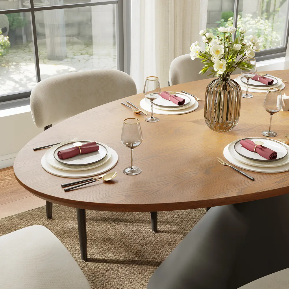 Modern Oval Wood Dining Table